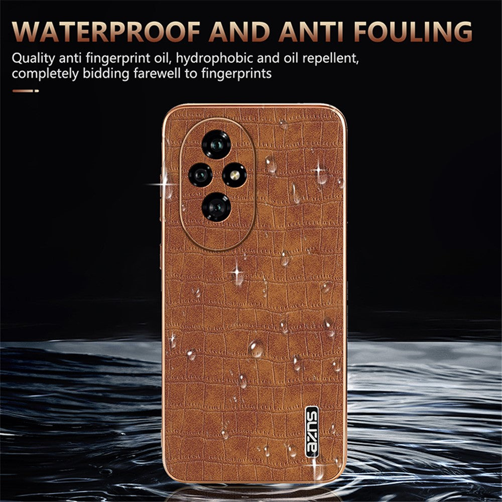 AZNS For Honor 200 5G Case PU Leather + TPU Phone Cover Crocodile Texture