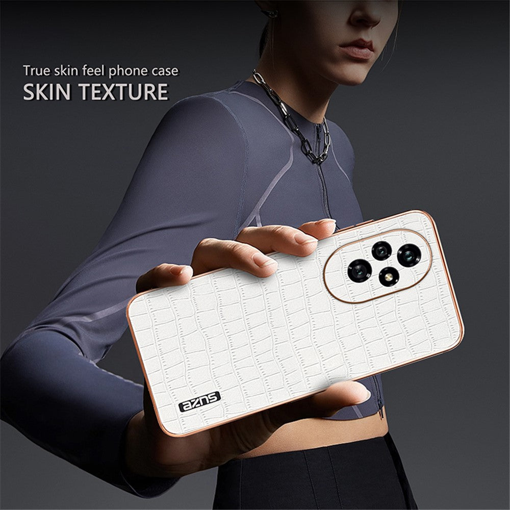 AZNS For Honor 200 5G Case PU Leather + TPU Phone Cover Crocodile Texture