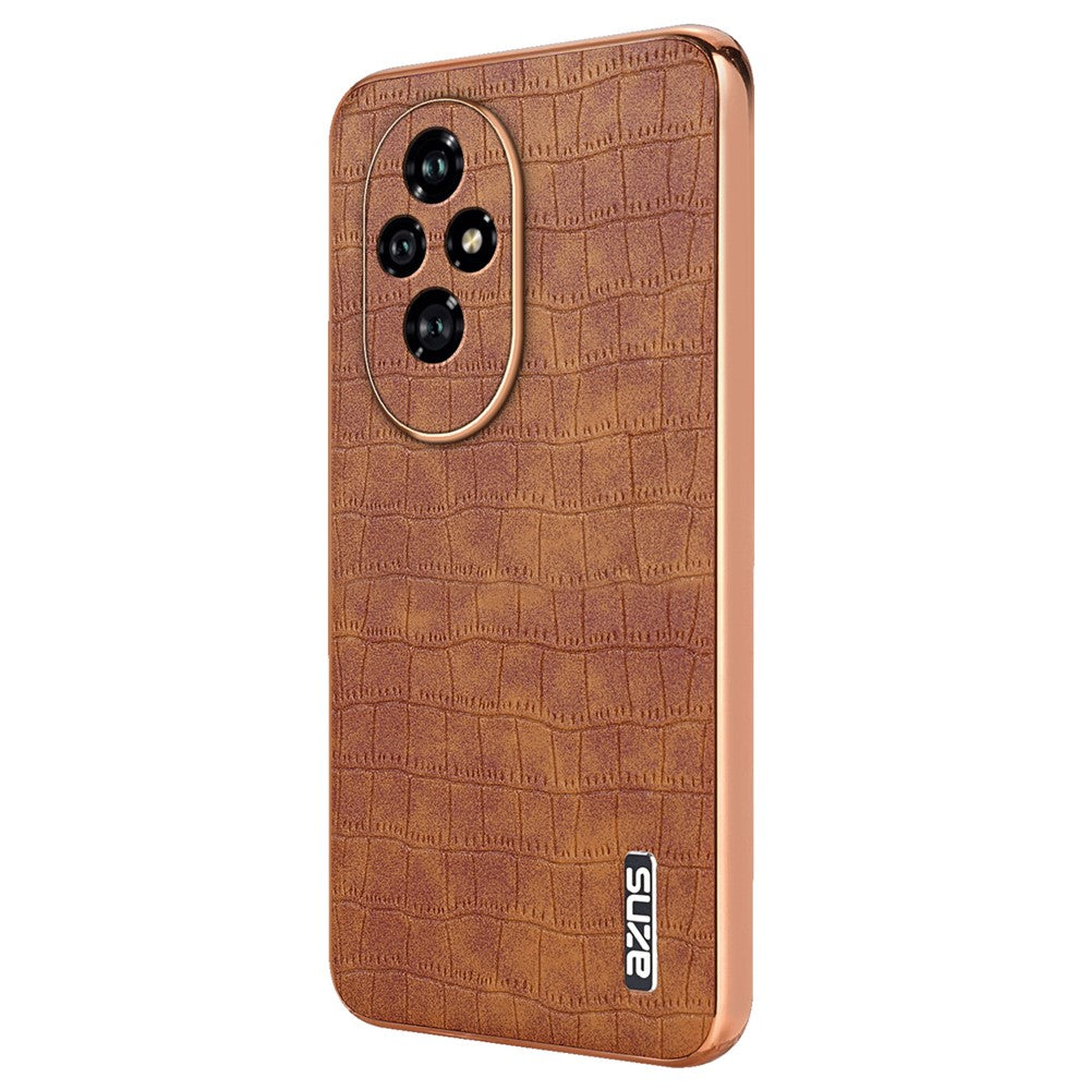 AZNS For Honor 200 Pro 5G Case PU Leather Crocodile Texture Phone Back Cover
