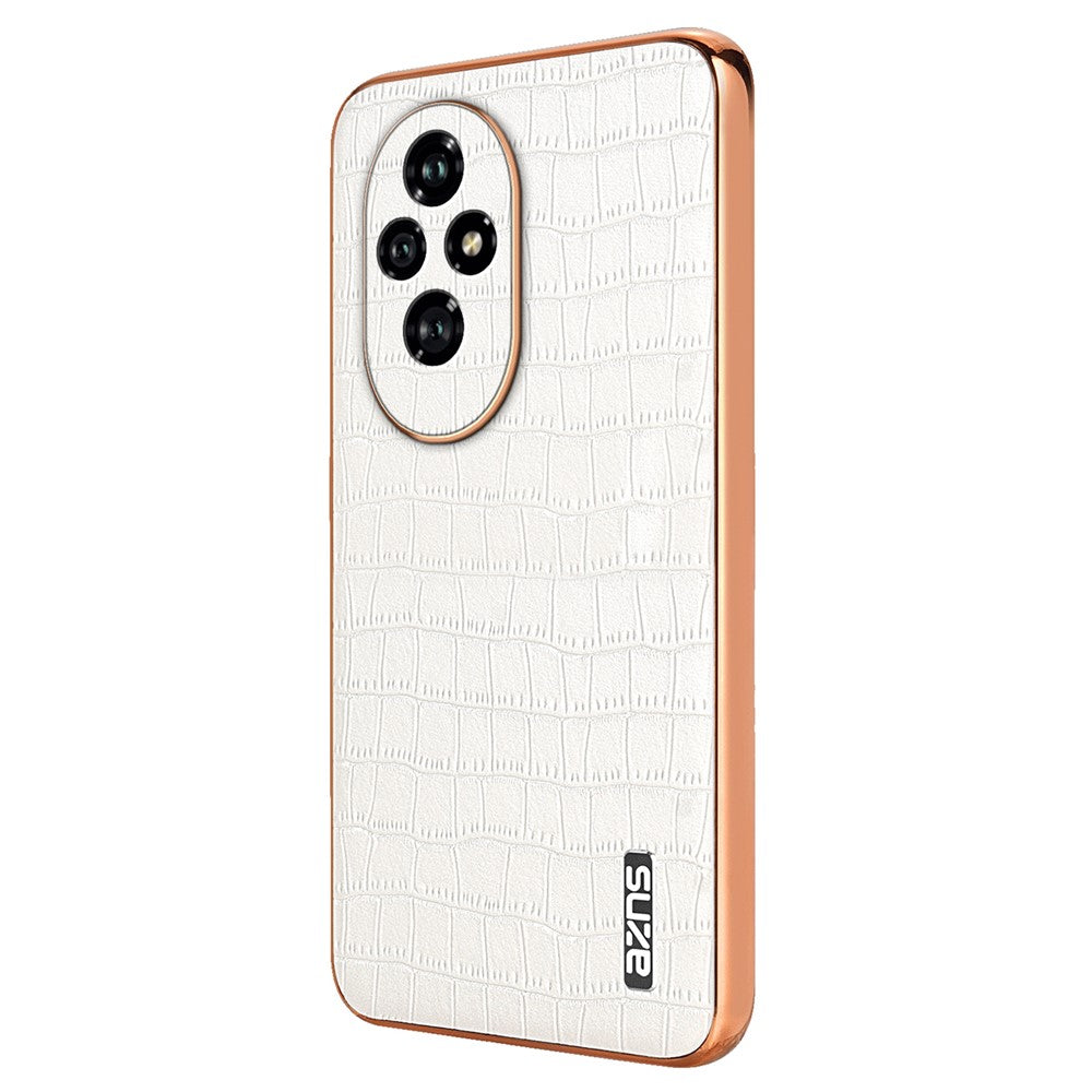 AZNS For Honor 200 Pro 5G Case PU Leather Crocodile Texture Phone Back Cover