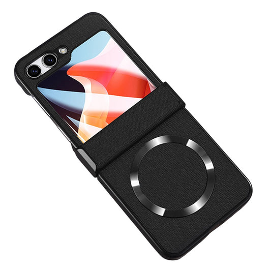 Galaxy Z Flip7 FE 5G / Galaxy Z Flip6 5G – Handyhülle aus Kunststoff, PU-Leder und gehärtetem Glas, mit Displayschutz