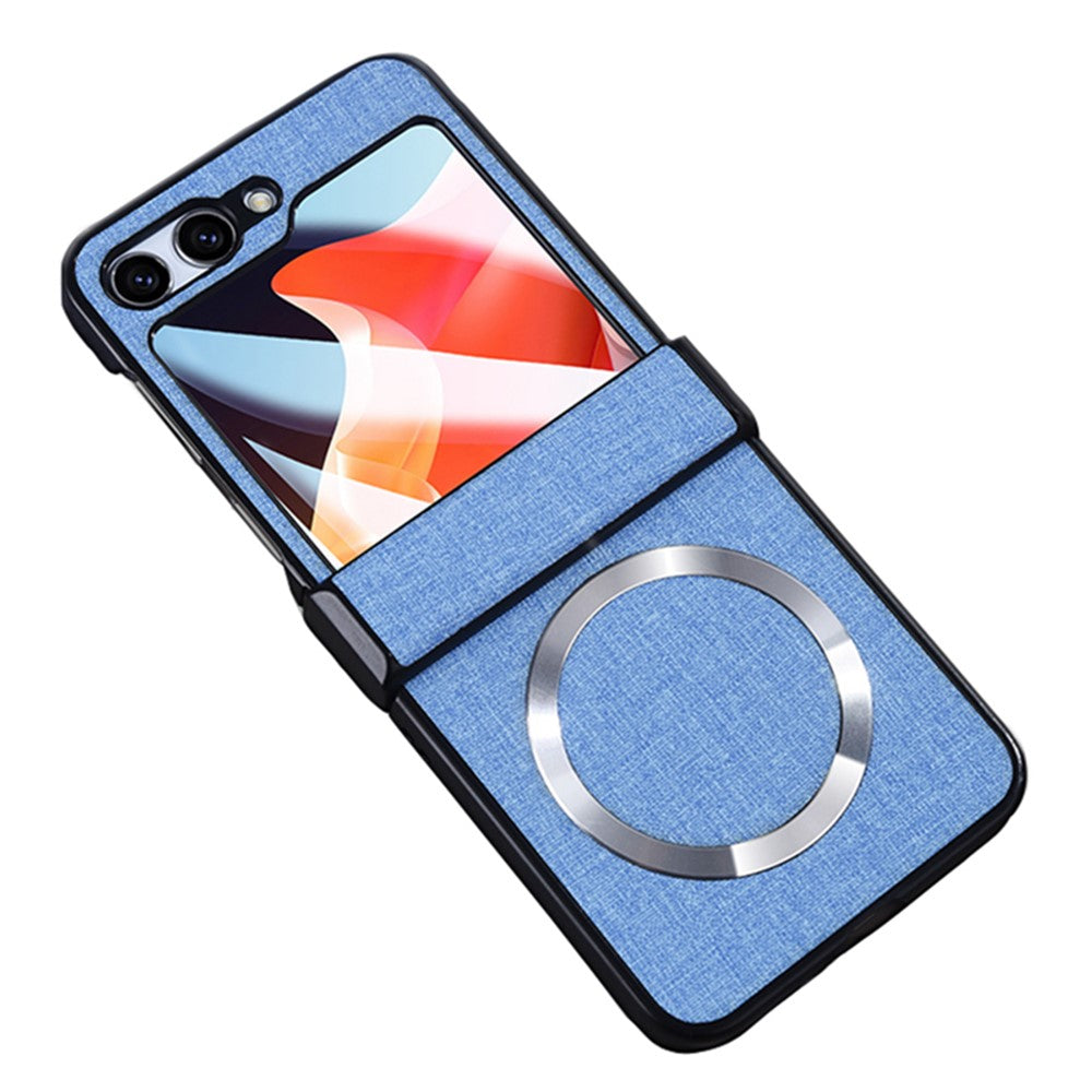 For Samsung Galaxy Z Flip7 FE 5G / Z Flip6 5G Case Leather+PC Phone Cover with Rear Screen Film and Hinge