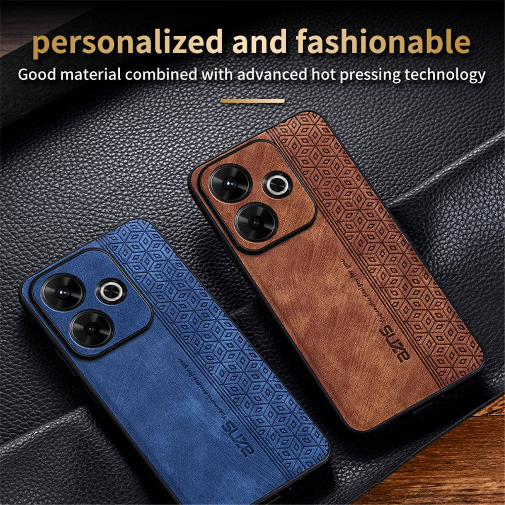 AZNS For Xiaomi Redmi 13 5G / 13 4G / Note 13R 5G Case Non-Slip Leather+TPU Phone Cover