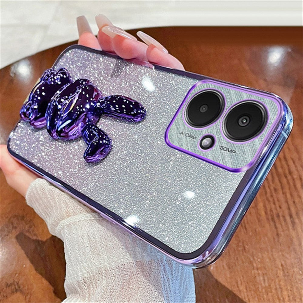For Xiaomi Redmi 13C 5G / 13R 5G / Poco M6 5G Case PC+TPU Phone Cover Cartoon Rabbit Kickstand