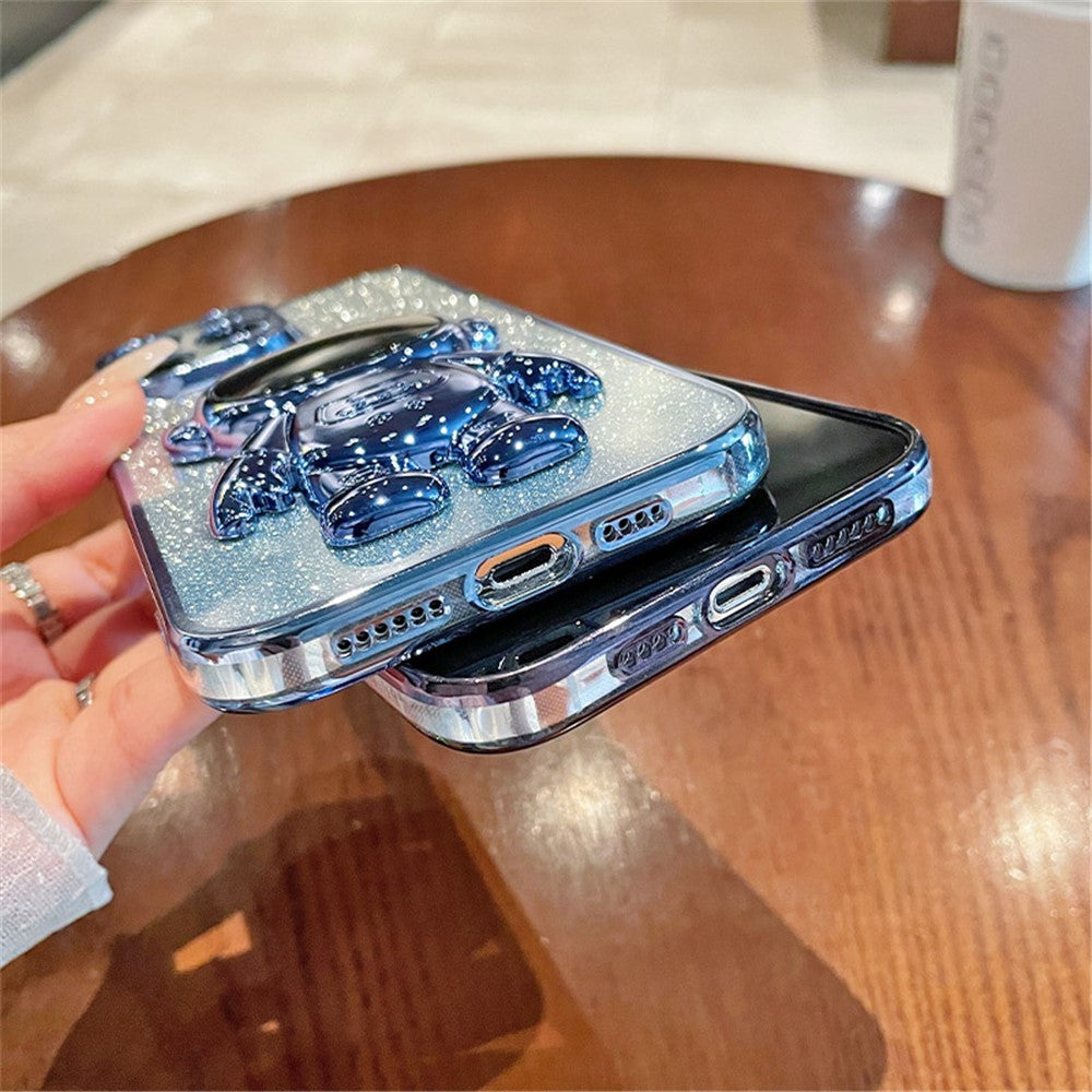 For Xiaomi Redmi 13C 5G / 13R 5G / Poco M6 5G Case Electroplated PC+TPU Phone Cover Astronaut Kickstand