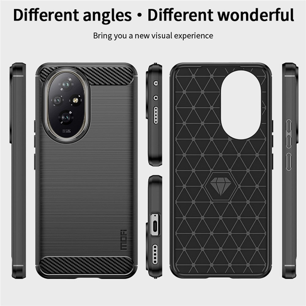 MOFI JK TPU Series-1 For Honor 200 5G Case Brushed TPU Phone Cover Carbon Fiber Texture