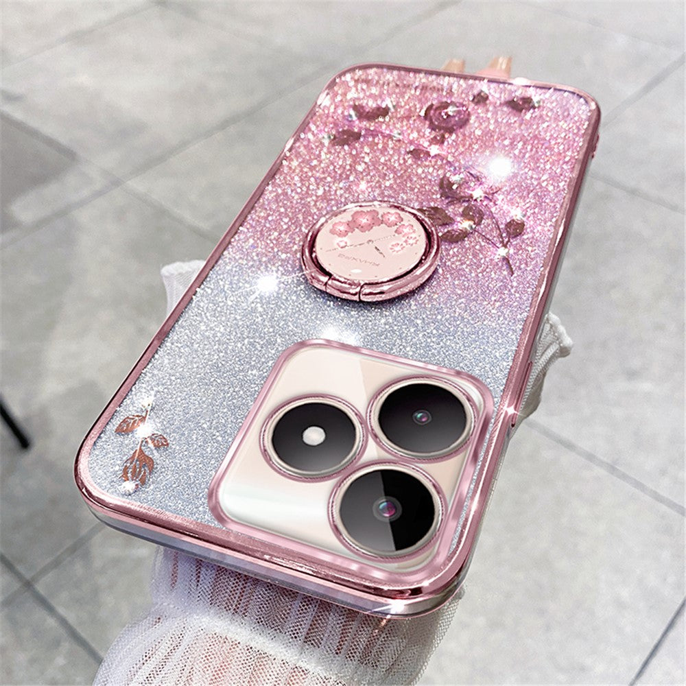 KADEM For Xiaomi Redmi 13 5G / 13 4G / Poco M6 4G Kickstand Case Rhinestone Soft TPU Phone Cover