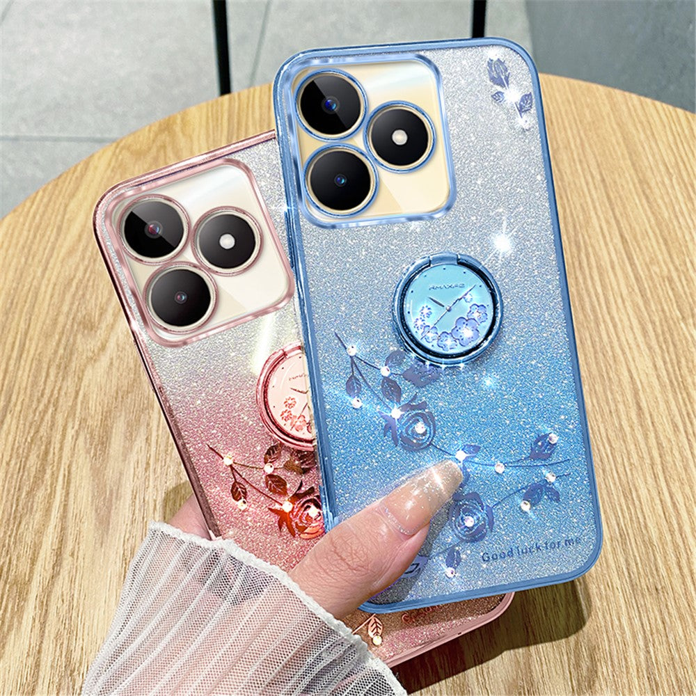 KADEM For Xiaomi Redmi 13 5G / 13 4G / Poco M6 4G Kickstand Case Rhinestone Soft TPU Phone Cover