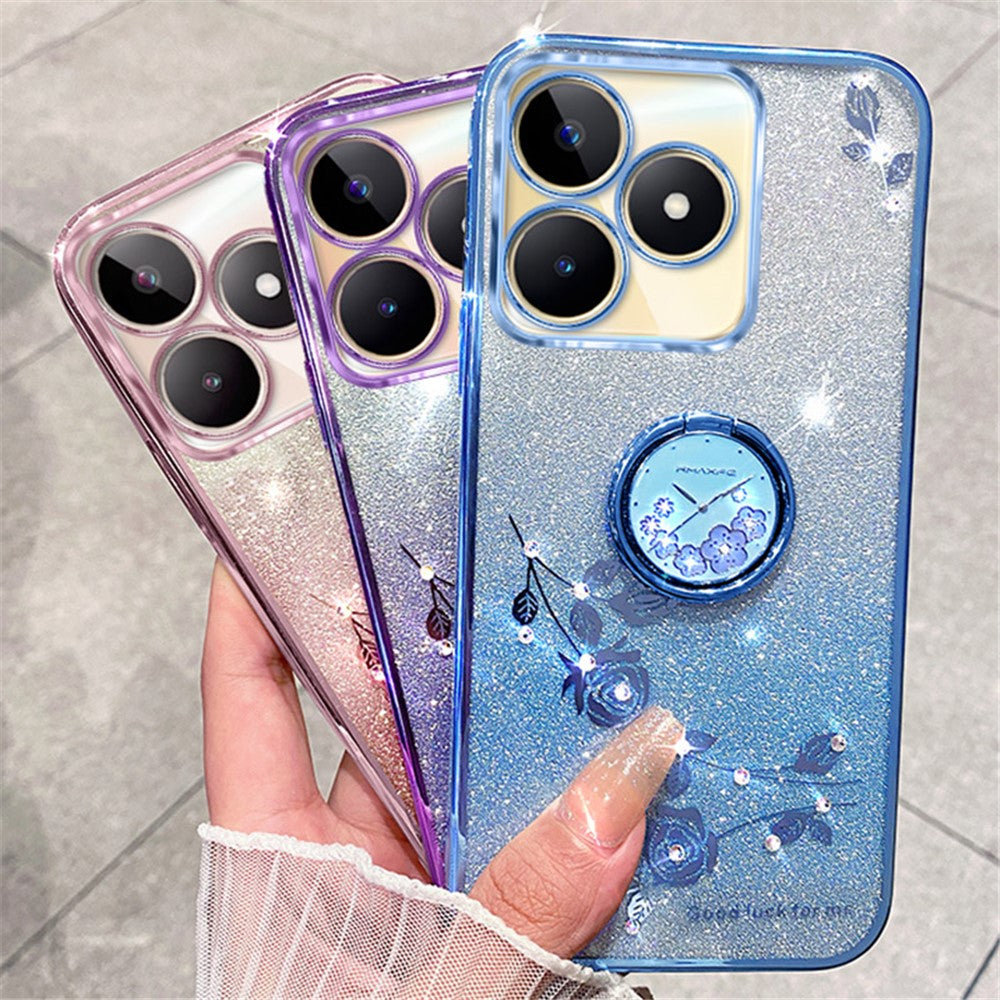 KADEM For Xiaomi Redmi 13 5G / 13 4G / Poco M6 4G Kickstand Case Rhinestone Soft TPU Phone Cover
