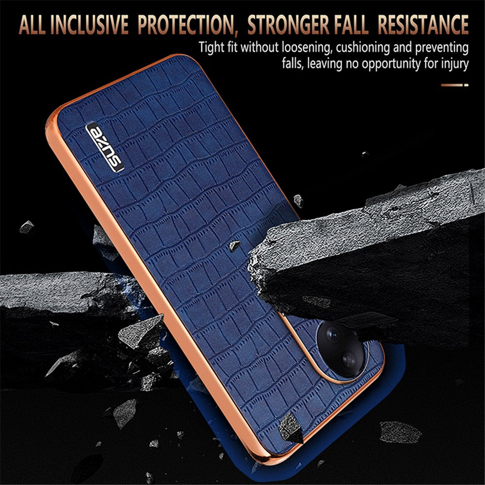 AZNS For Honor 90 Phone Case Electroplating Crocodile Texture Leather Back Cover