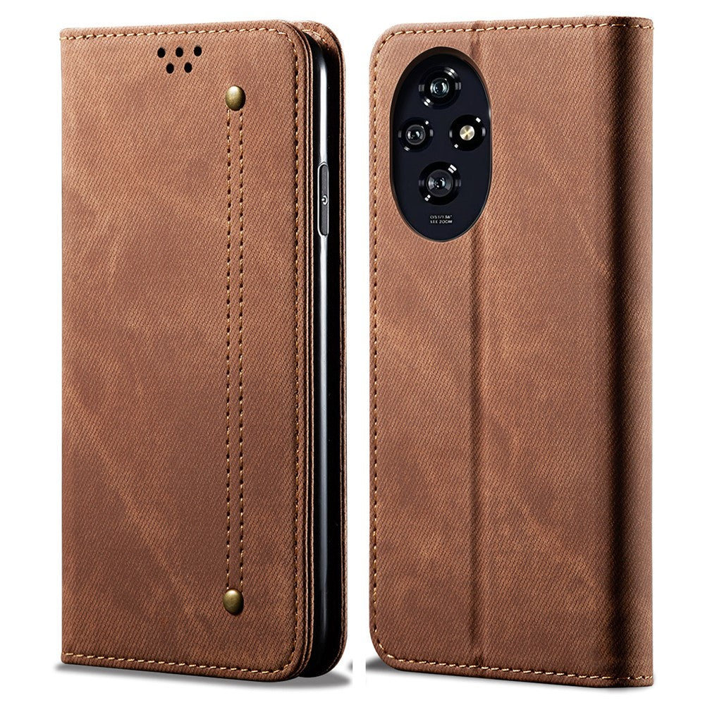 For Honor 200 5G Case Wallet Leather Phone Cover Jeans Cloth Texture Anti-Fingerprint