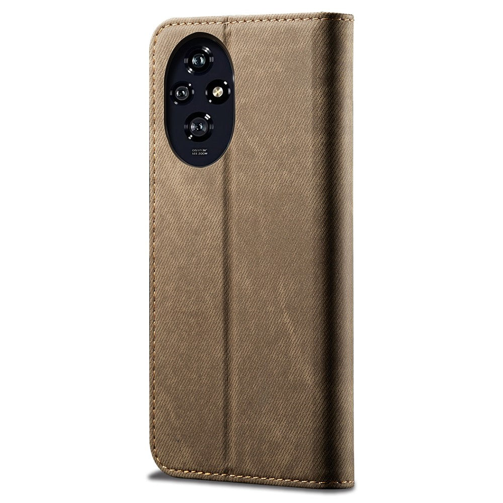 For Honor 200 Pro 5G Case Leather Jeans Cloth Texture Phone Cover Magnetic Absorption