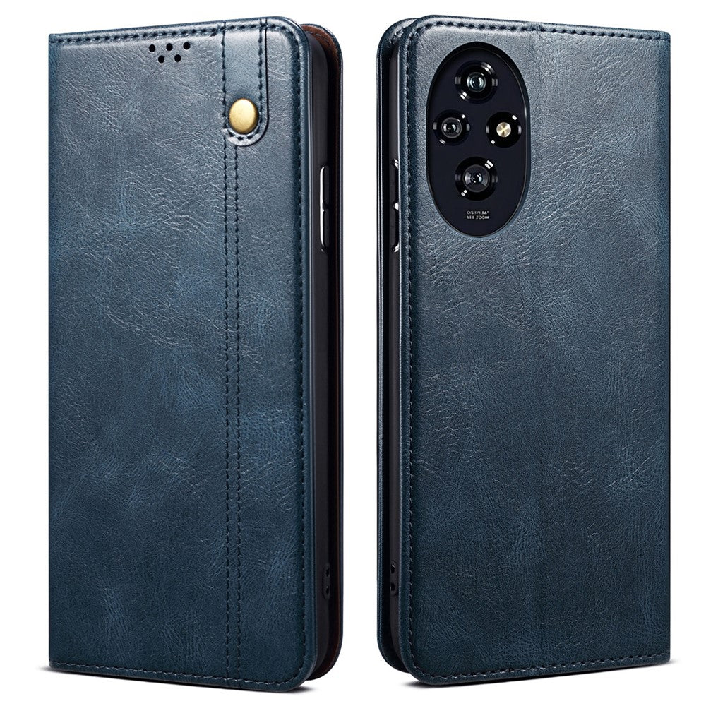 For Honor 200 5G Case Crazy Horse Texture Leather Phone Cover Hidden Magnetic Adsorption