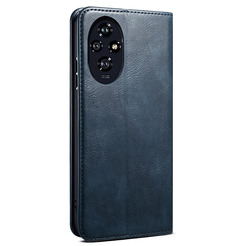 For Honor 200 5G Case Crazy Horse Texture Leather Phone Cover Hidden Magnetic Adsorption
