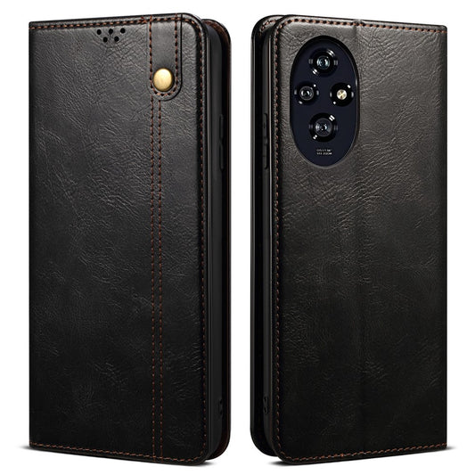 Honor 200 Pro 5G Handyhülle – Waxy Crazy Horse Textur Leder 2 Kartenfächer Ständer