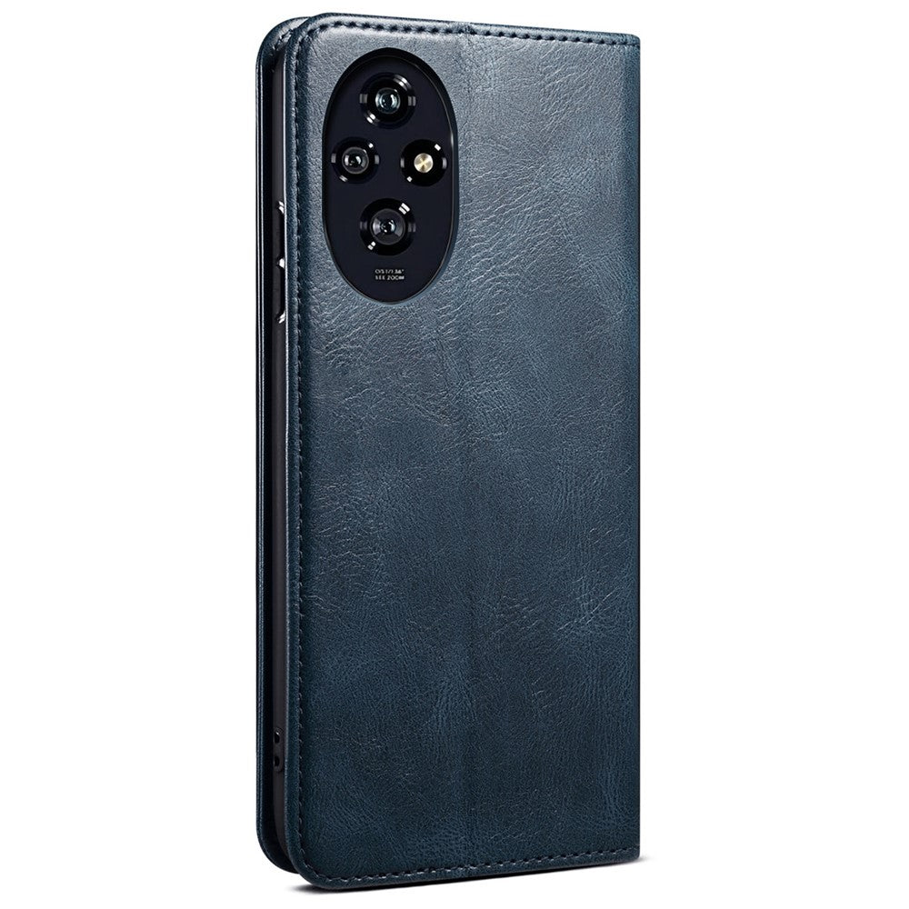 For Honor 200 Pro 5G Case Waxy Crazy Horse Texture Leather Phone Cover 2 Card Slots Stand