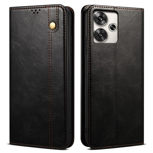 For Xiaomi Redmi 13 5G / 13 4G / Note 13R 5G / Poco M6 4G Case Crazy Horse Texture PU Leather Stand Phone Cover
