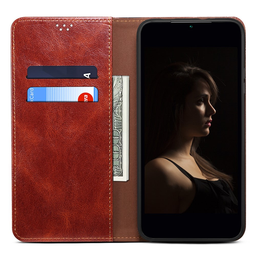 For Xiaomi Redmi 13 5G / 13 4G / Note 13R 5G / Poco M6 4G Case Crazy Horse Texture PU Leather Stand Phone Cover