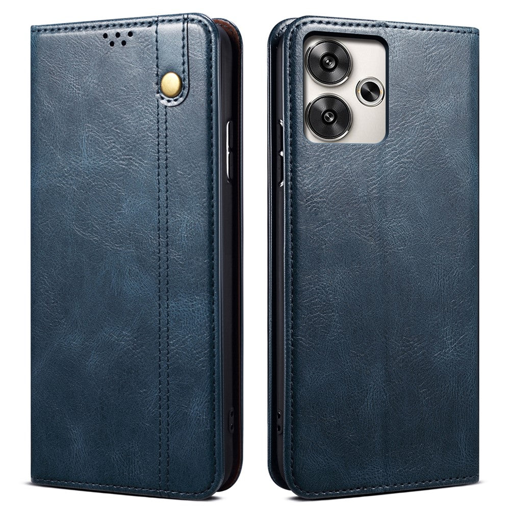 For Xiaomi Redmi 13 5G / 13 4G / Note 13R 5G / Poco M6 4G Case Crazy Horse Texture PU Leather Stand Phone Cover