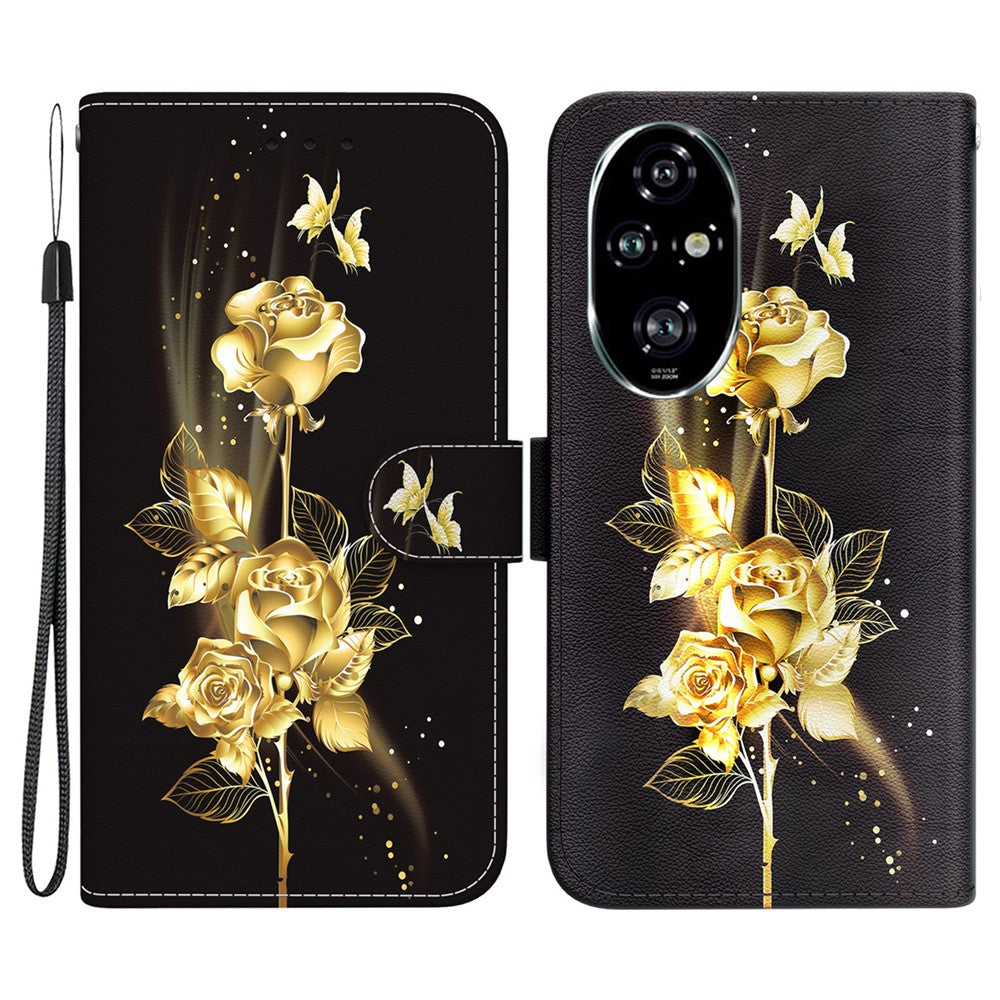 For Honor 200 Pro 5G Stand Case Pattern Print Leather Wallet Phone Cover