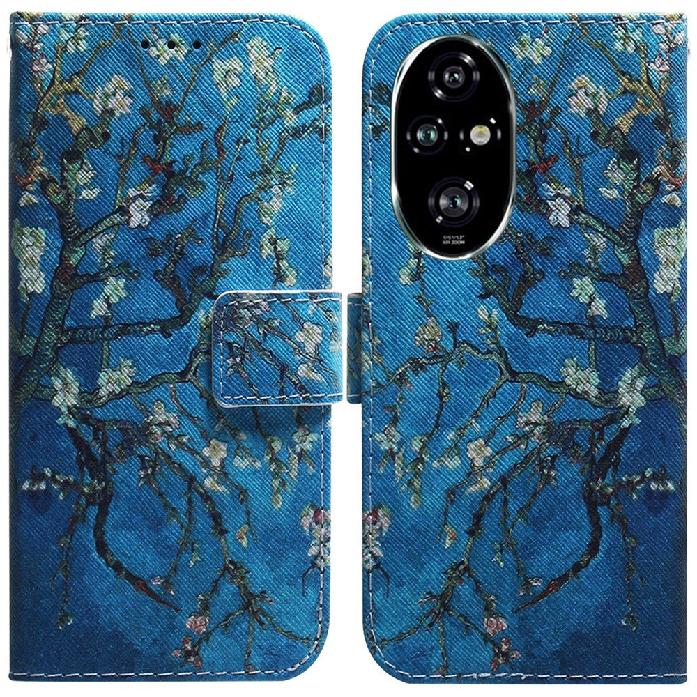 For Honor 200 Pro 5G Wallet Phone Case Pattern Print Anti-Drop PU Leather Flip Cover