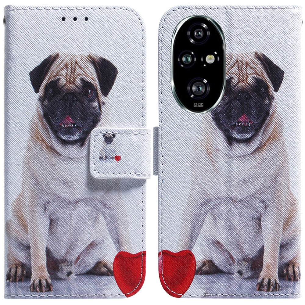 For Honor 200 Pro 5G Wallet Phone Case Pattern Print Anti-Drop PU Leather Flip Cover