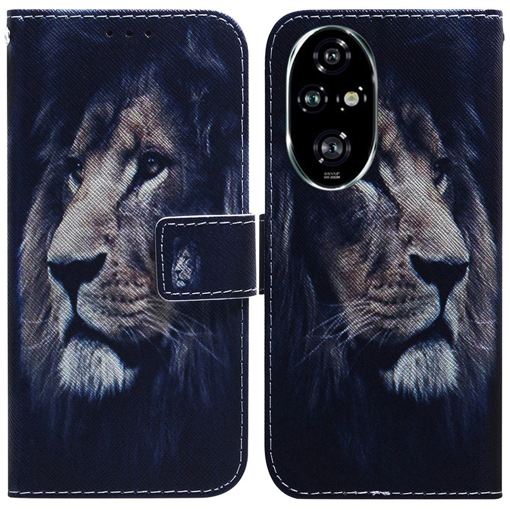 For Honor 200 Pro 5G Wallet Phone Case Pattern Print Anti-Drop PU Leather Flip Cover