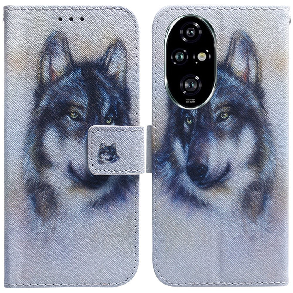 For Honor 200 Pro 5G Wallet Phone Case Pattern Print Anti-Drop PU Leather Flip Cover