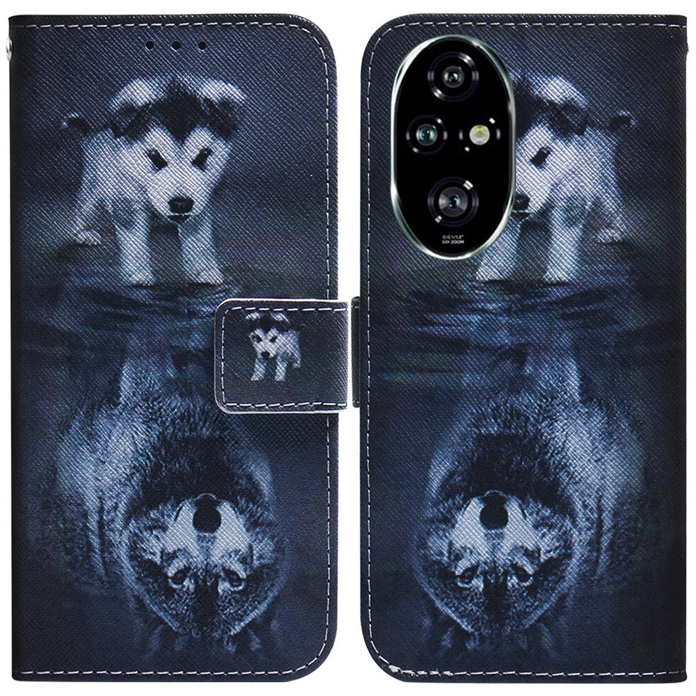 For Honor 200 Pro 5G Wallet Phone Case Pattern Print Anti-Drop PU Leather Flip Cover
