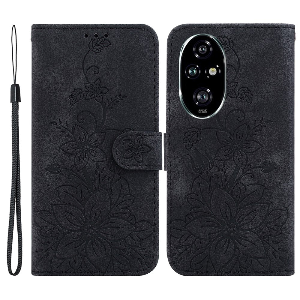 For Honor 200 Pro 5G Wallet Phone Case Lily Imprint Leather Folio Flip Cover