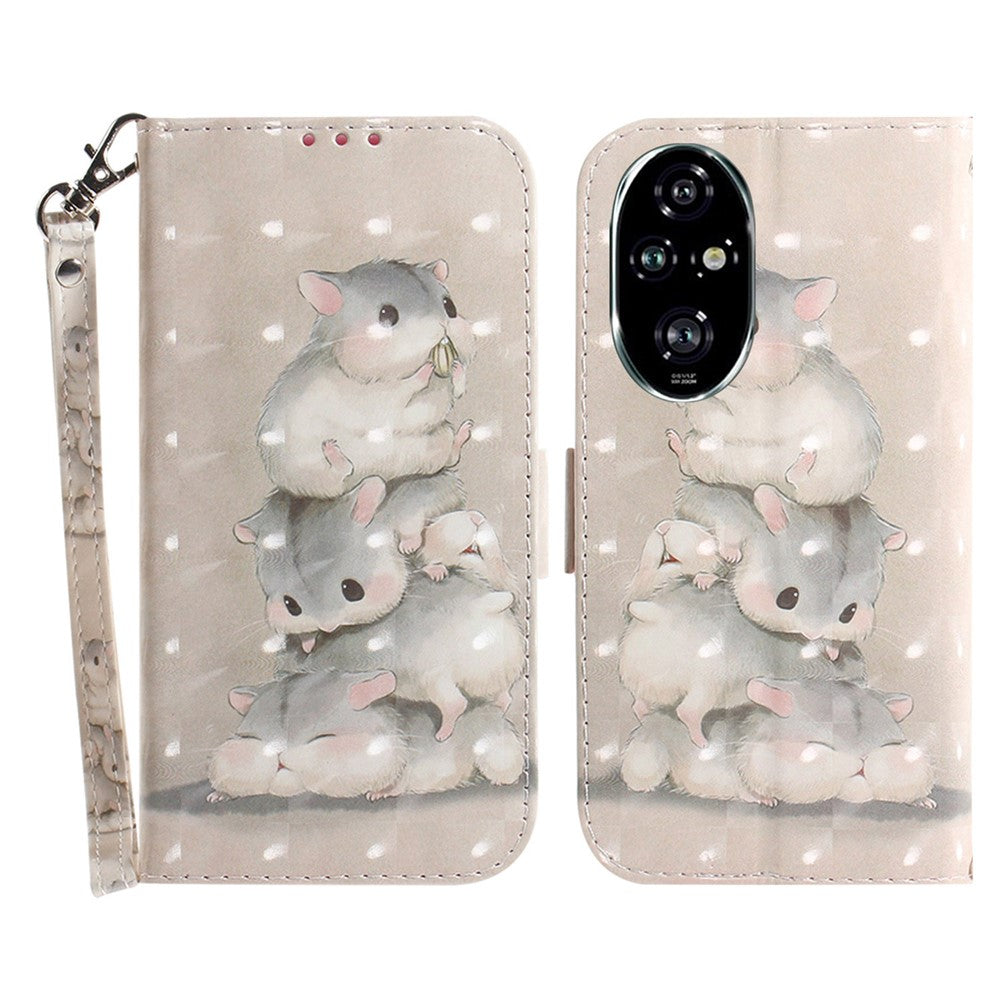 For Honor 200 Pro 5G Case Pattern Print PU Leather Wallet Phone Cover