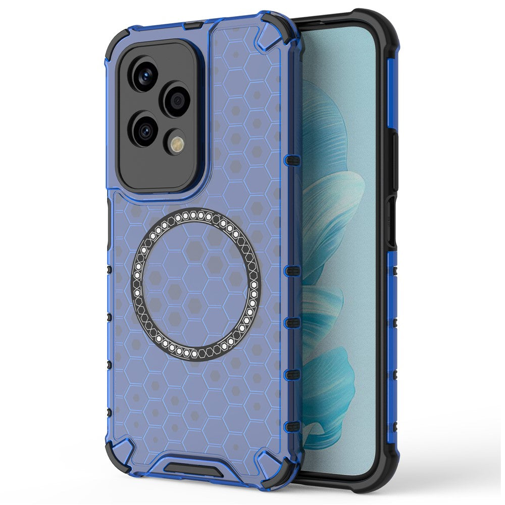 For Honor 200 Lite Magnetic Case Honeycomb TPU+PC Cell Phone Cover