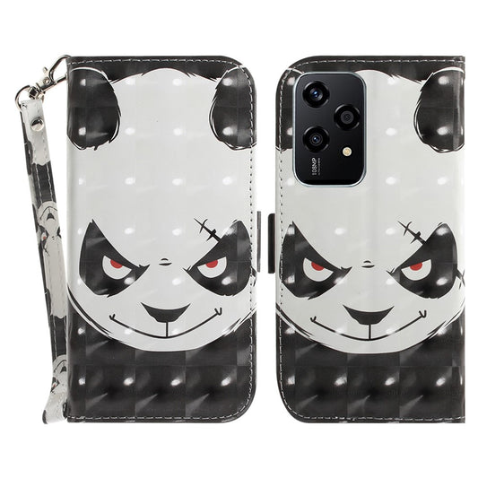 Honor 200 Lite Handyhülle – mit Standfunktion, Musterdruck, PU-Leder, Brieftaschen