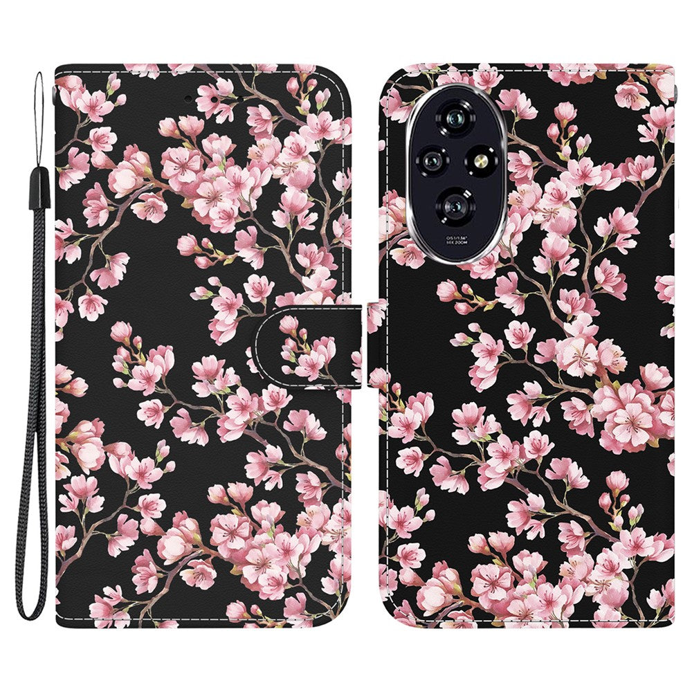 For Honor 200 5G Case Pattern Print Leather Wallet Phone Cover with Stand