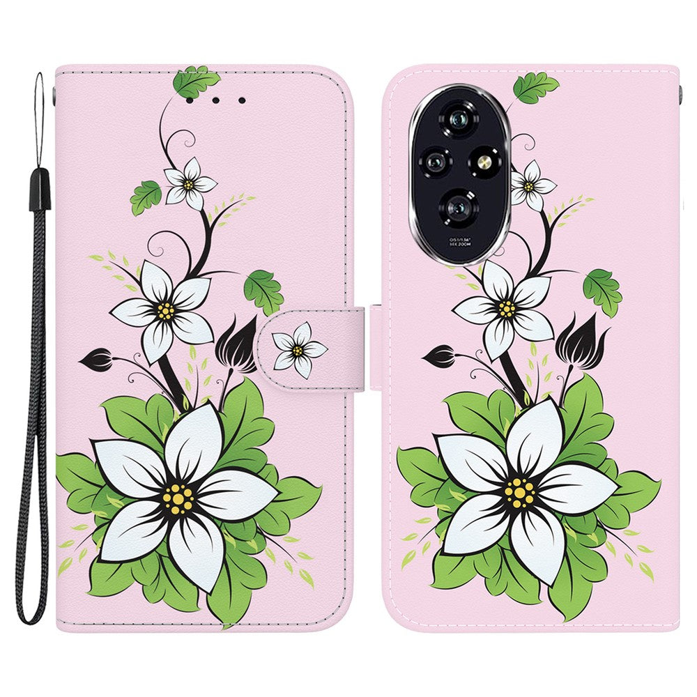 For Honor 200 5G Case Pattern Print Leather Wallet Phone Cover with Stand