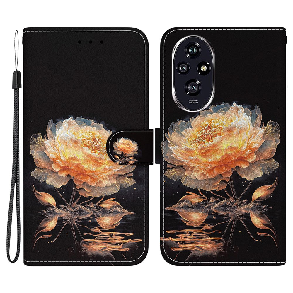 For Honor 200 5G Case Pattern Print Leather Wallet Phone Cover with Stand