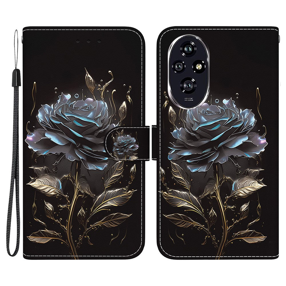 For Honor 200 5G Case Pattern Print Leather Wallet Phone Cover with Stand