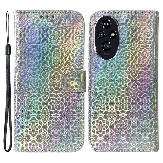 Honor 200 5G Handyhülle – Standfunktion Dazzling Flower aus PU-Leder
