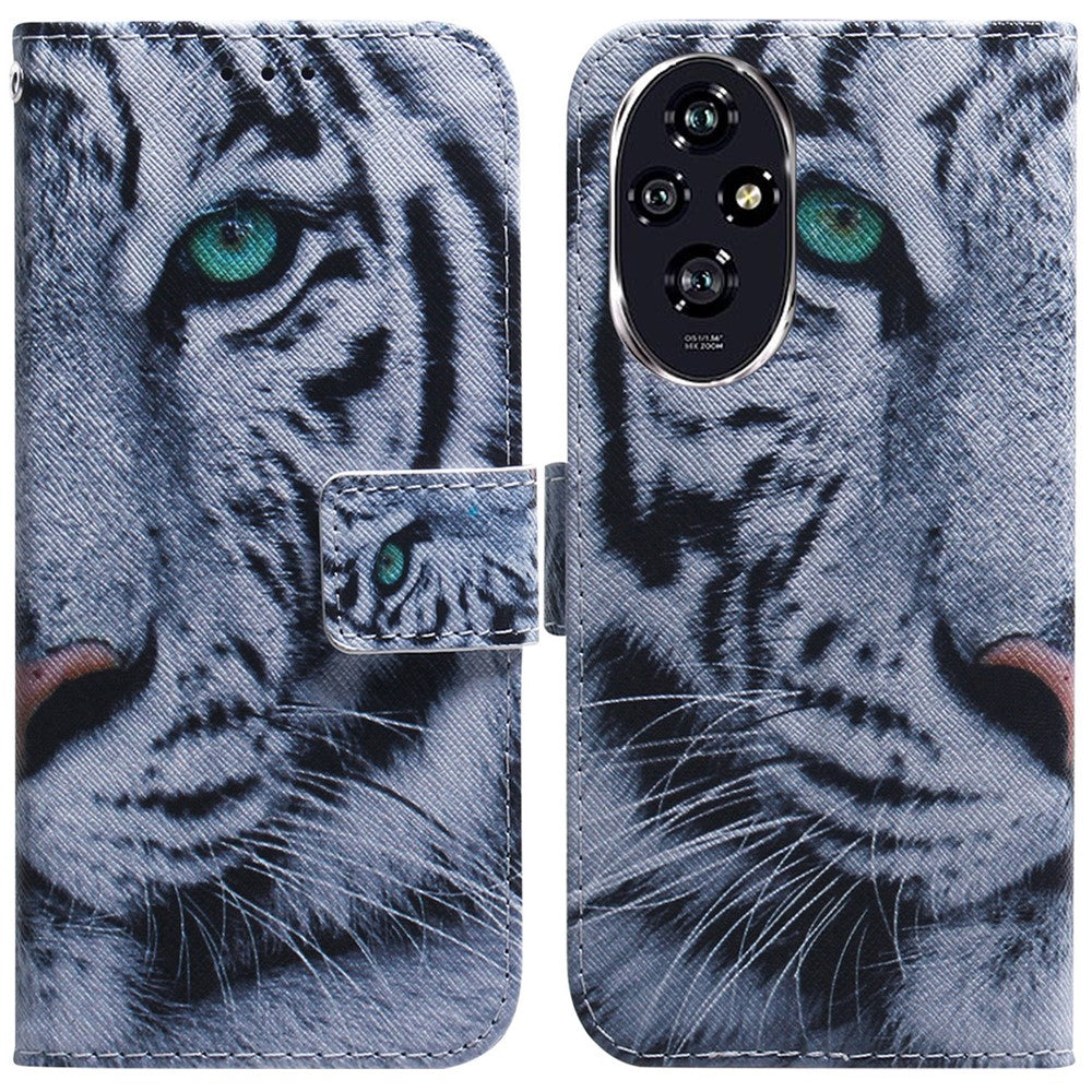 For Honor 200 5G Wallet Phone Case Pattern Print Anti-Drop PU Leather Flip Stand Cover