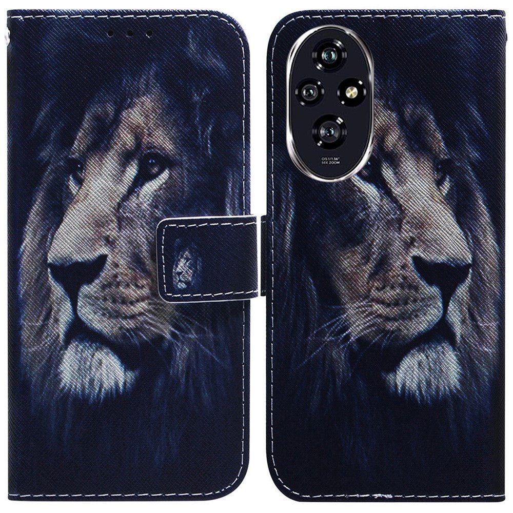 For Honor 200 5G Wallet Phone Case Pattern Print Anti-Drop PU Leather Flip Stand Cover