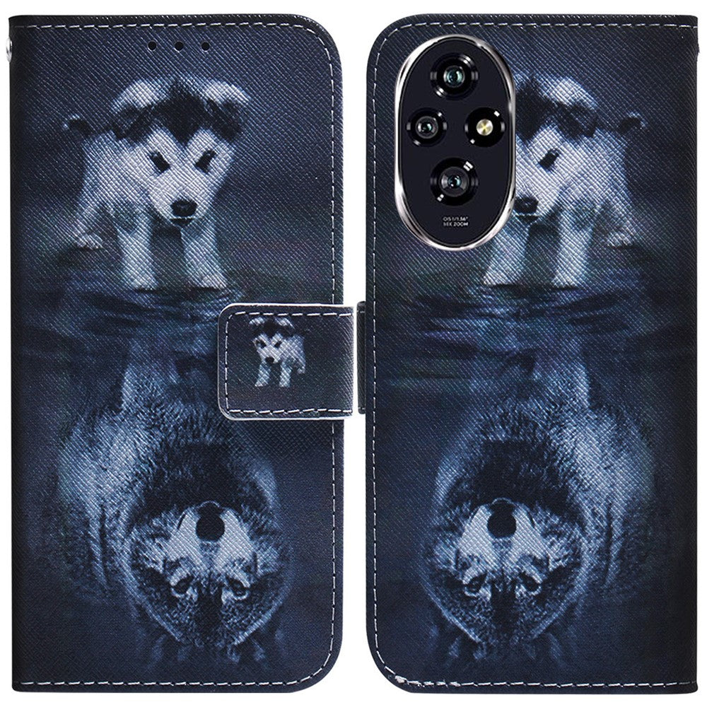 For Honor 200 5G Wallet Phone Case Pattern Print Anti-Drop PU Leather Flip Stand Cover