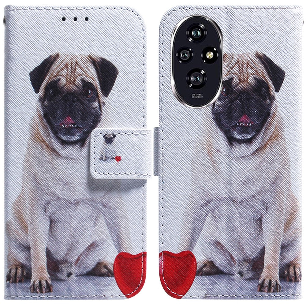 For Honor 200 5G Wallet Phone Case Pattern Print Anti-Drop PU Leather Flip Stand Cover