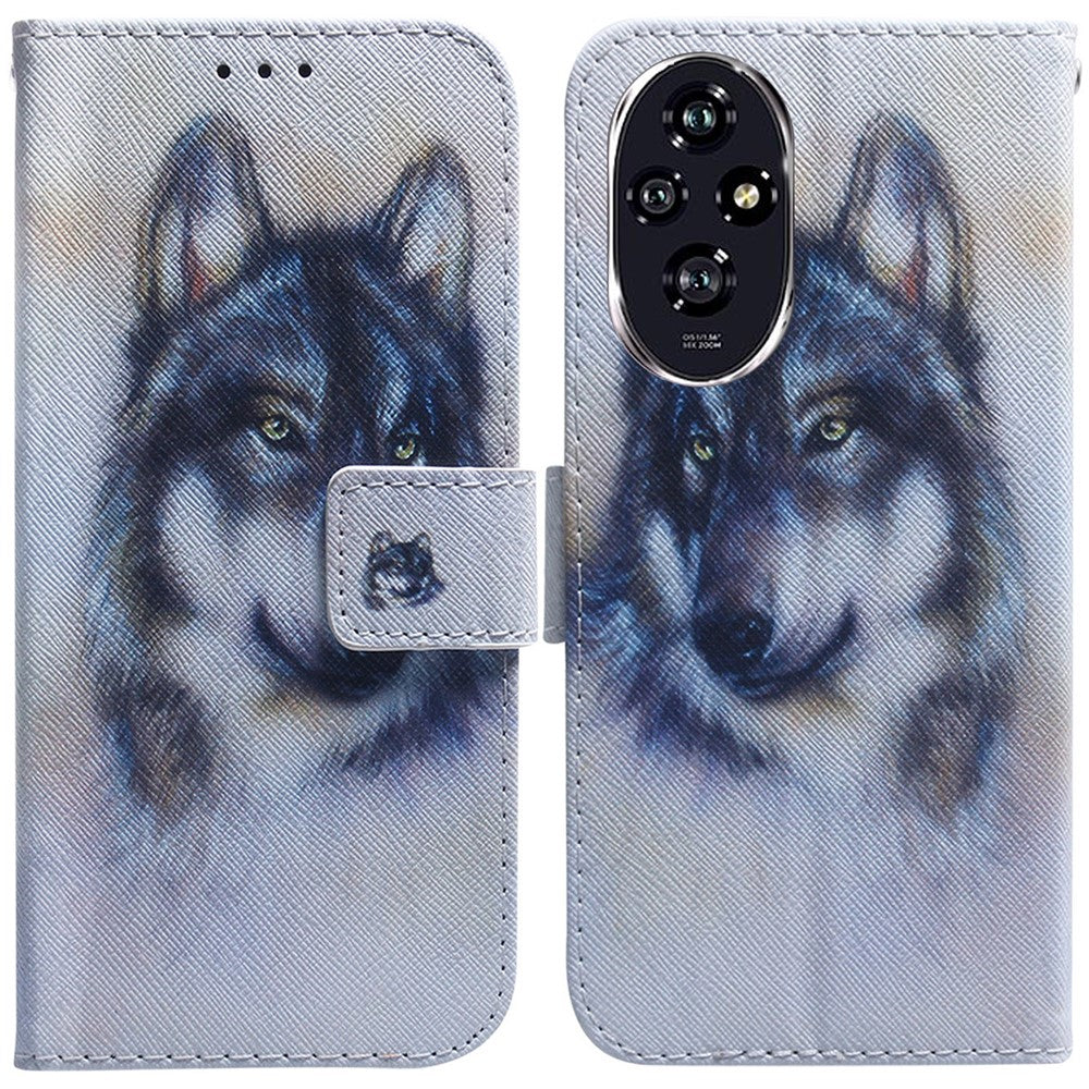 For Honor 200 5G Wallet Phone Case Pattern Print Anti-Drop PU Leather Flip Stand Cover