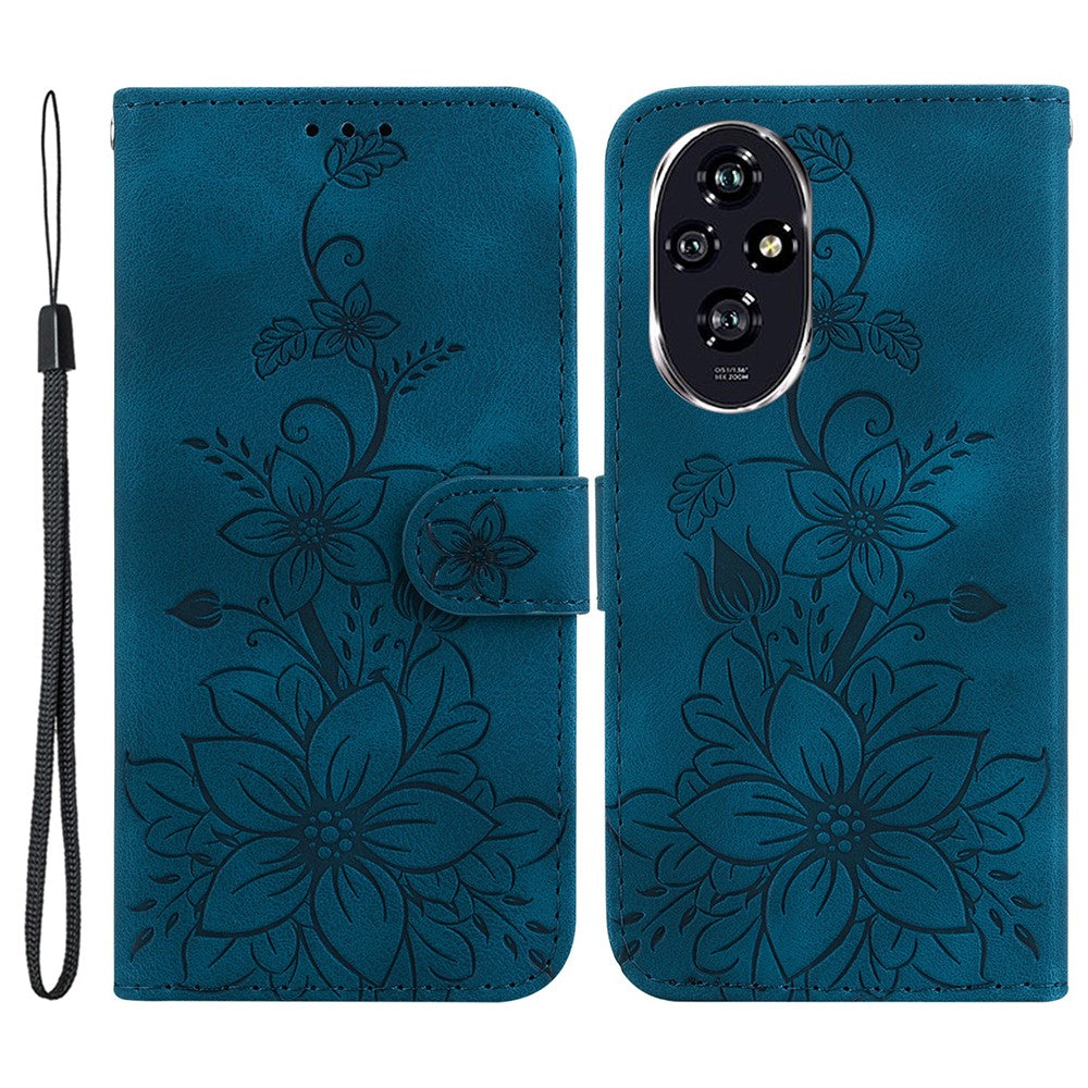 For Honor 200 5G Wallet Case Lily Imprint Leather Stand Phone Cover