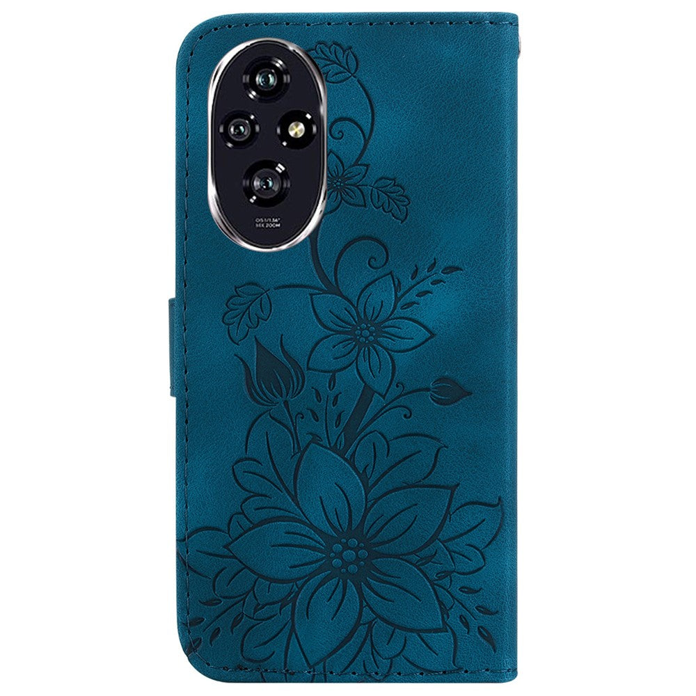 For Honor 200 5G Wallet Case Lily Imprint Leather Stand Phone Cover