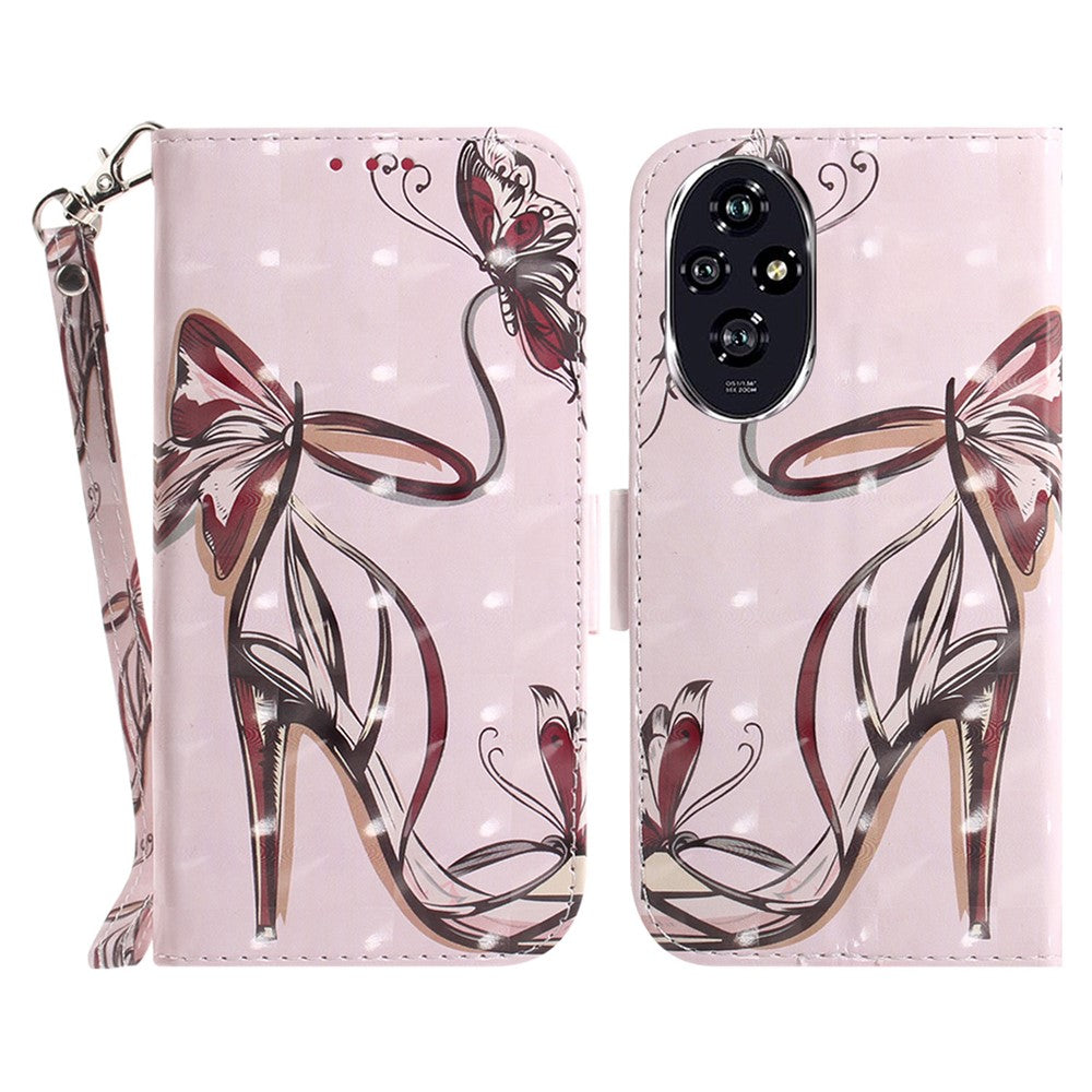 For Honor 200 5G Case Pattern Print PU Leather Wallet Stand Phone Cover