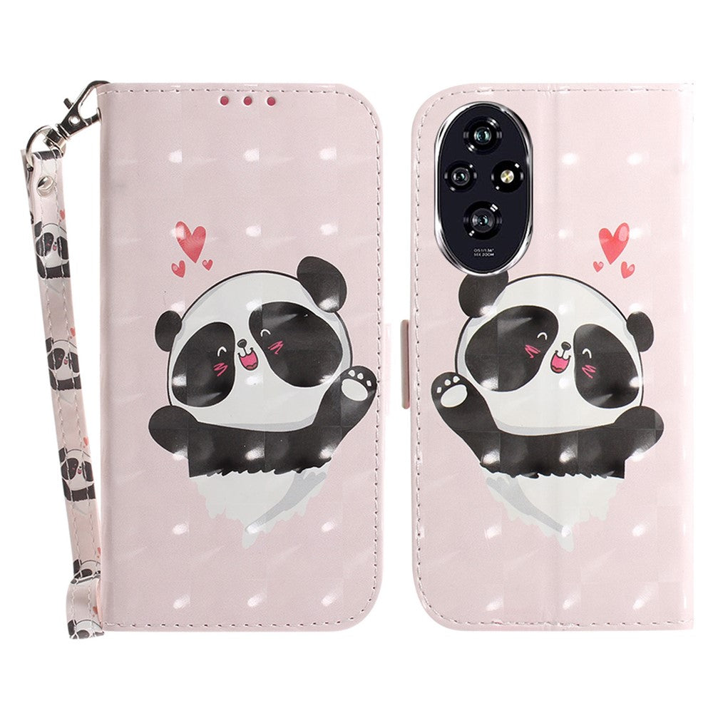For Honor 200 5G Case Pattern Print PU Leather Wallet Stand Phone Cover