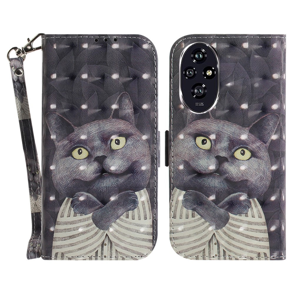 For Honor 200 5G Case Pattern Print PU Leather Wallet Stand Phone Cover