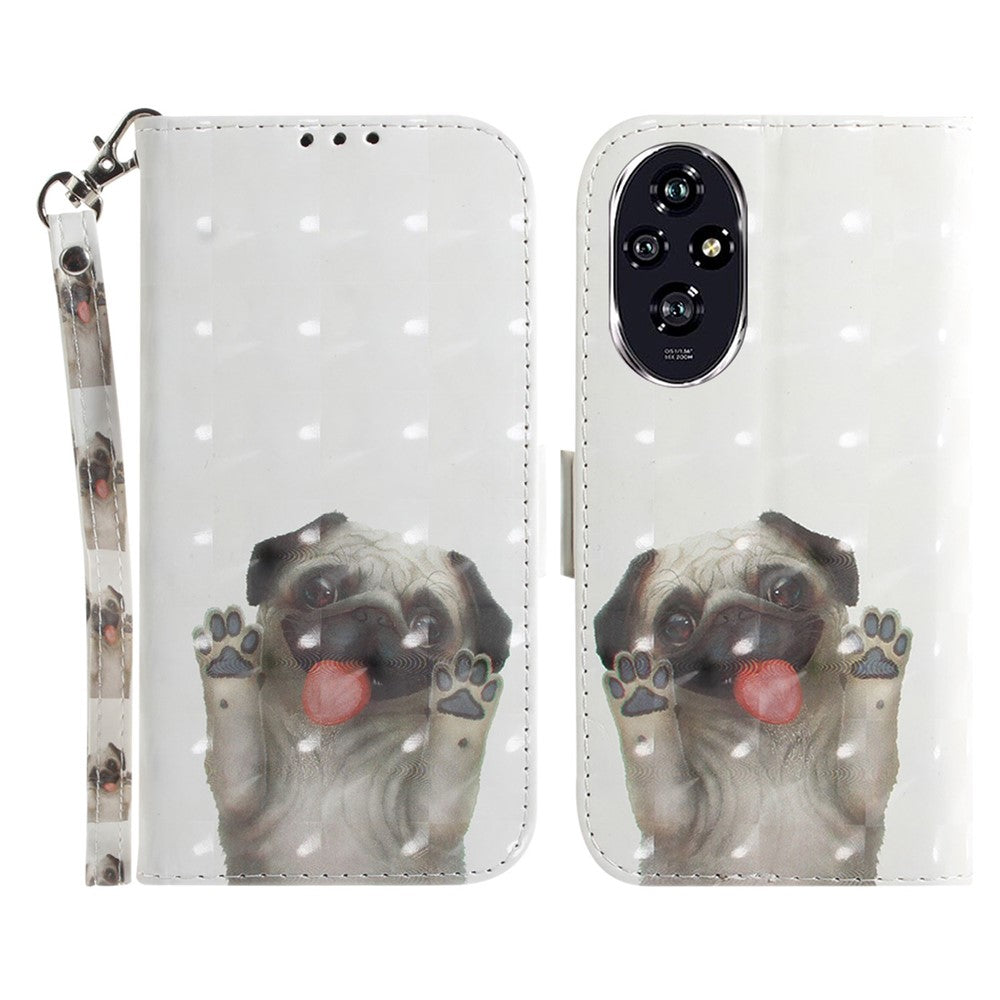 For Honor 200 5G Case Pattern Print PU Leather Wallet Stand Phone Cover