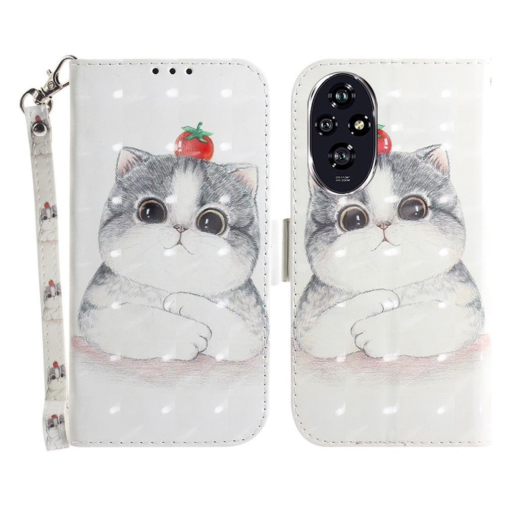For Honor 200 5G Case Pattern Print PU Leather Wallet Stand Phone Cover